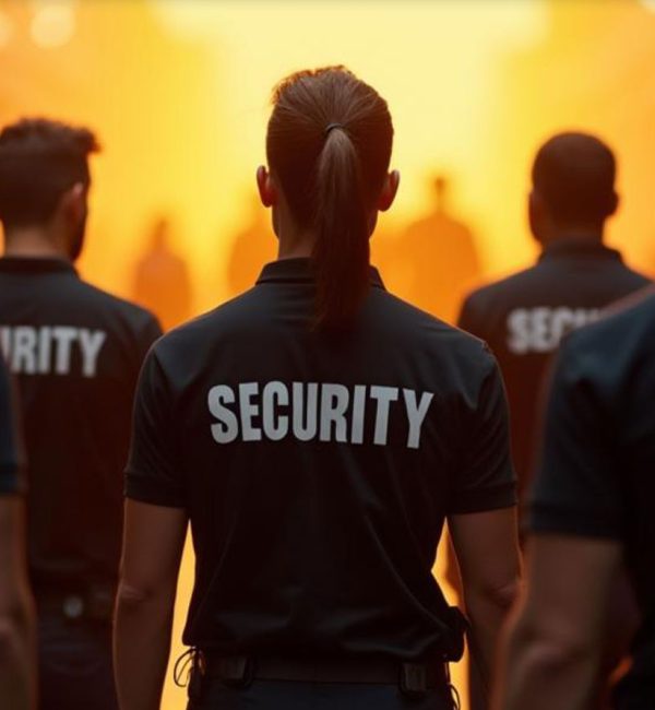 Des agents de sécurité rassemblés