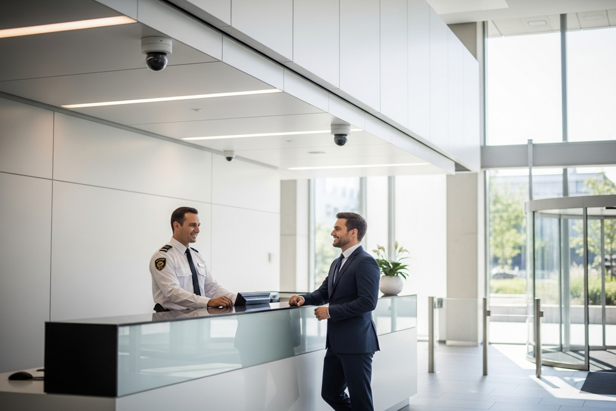 Contrôle d’accès en entreprise par agent de sécurité