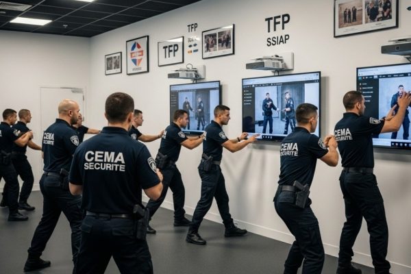 Centre de formation moderne avec des agents de sécurité événementielle en formation