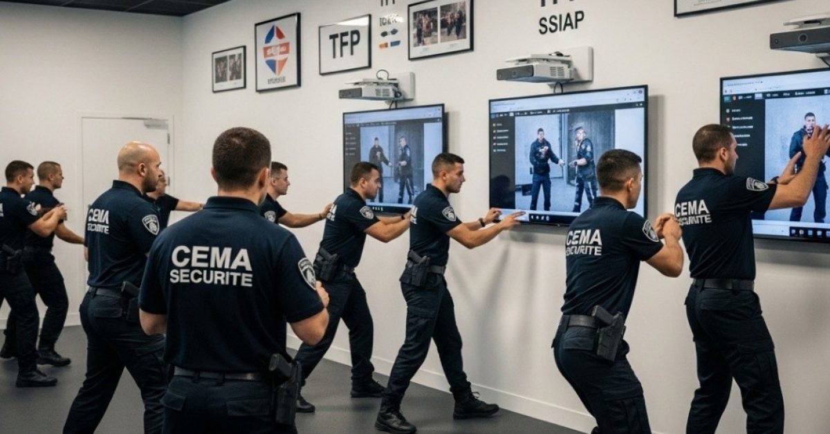 Centre de formation moderne avec des agents de sécurité événementielle en formation